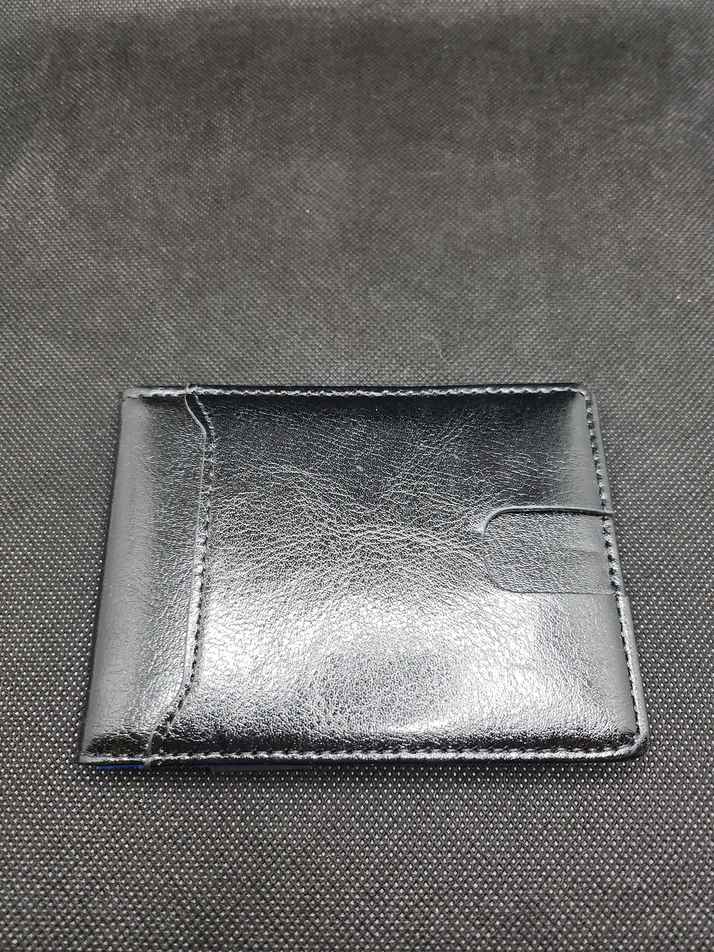 Classic Black Leather Men's Card Holder Wallet - Compact RFID-Friendly